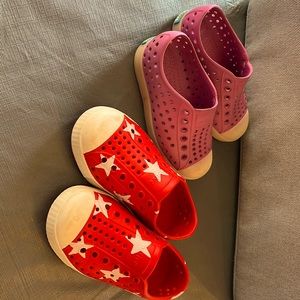 Two pair of native shoes for summer